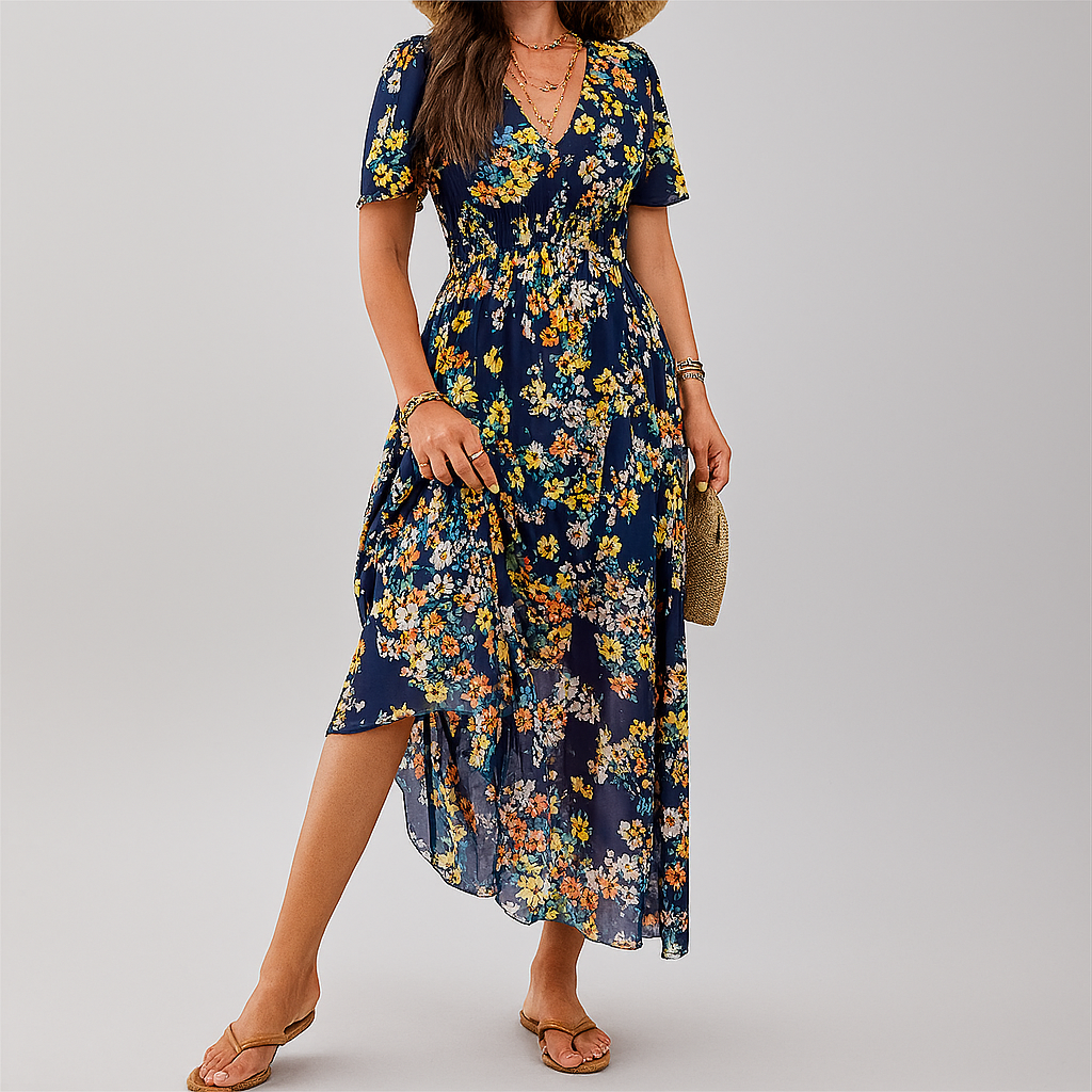 Floral Print Midi Dress for Women