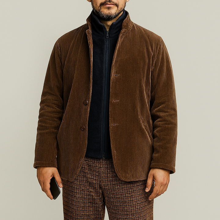 Retro Casual Solid Color Jacket for Men