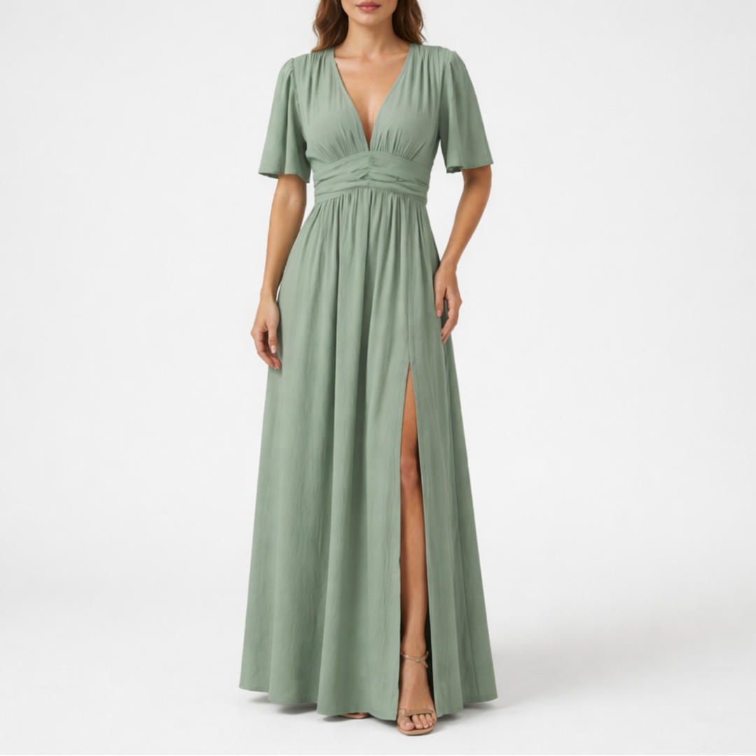 Ankle-Length Flared Hem Summer Dress