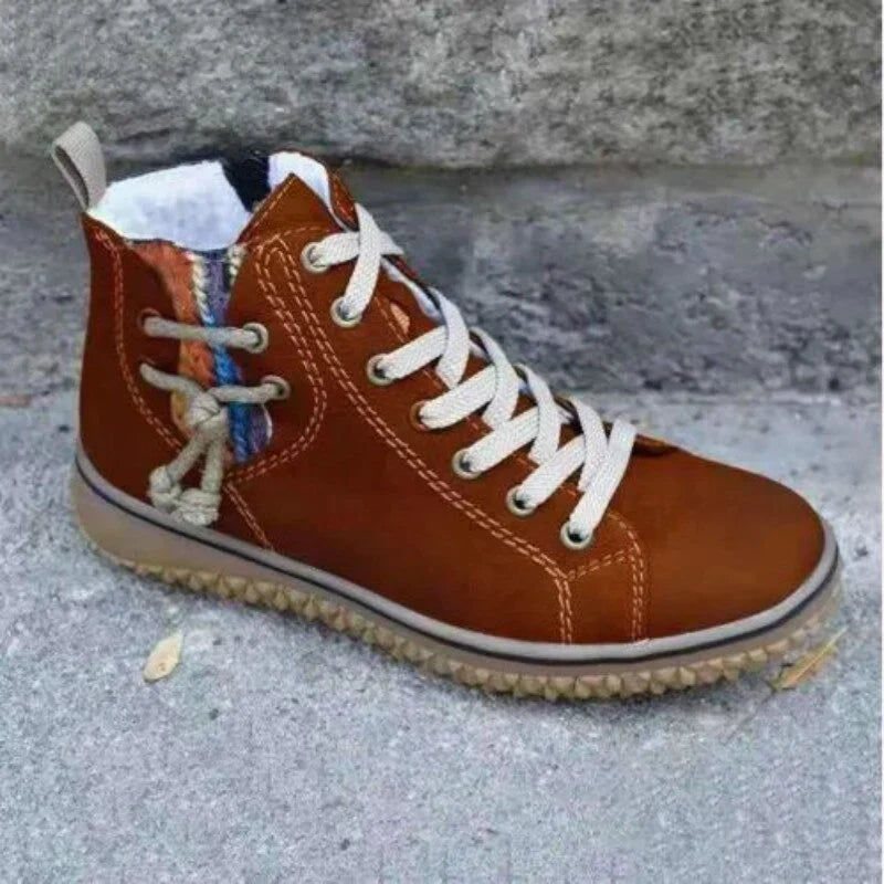 Classic Vintage Leather Winter Boots for Women – Sofia