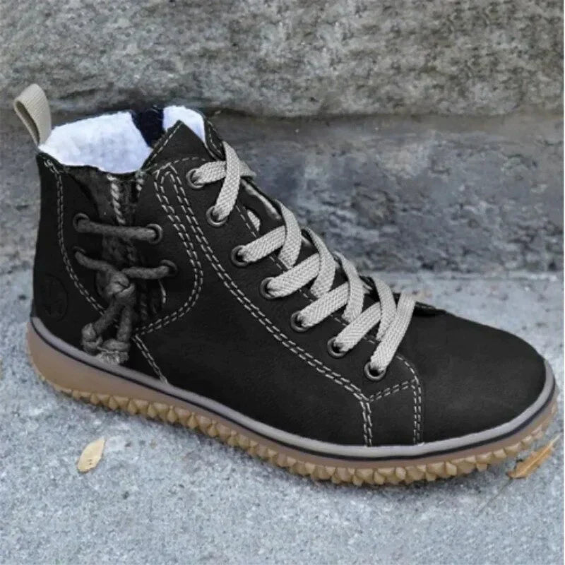 Classic Vintage Leather Winter Boots for Women – Sofia