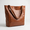 Structured Genuine Leather Tote Bag