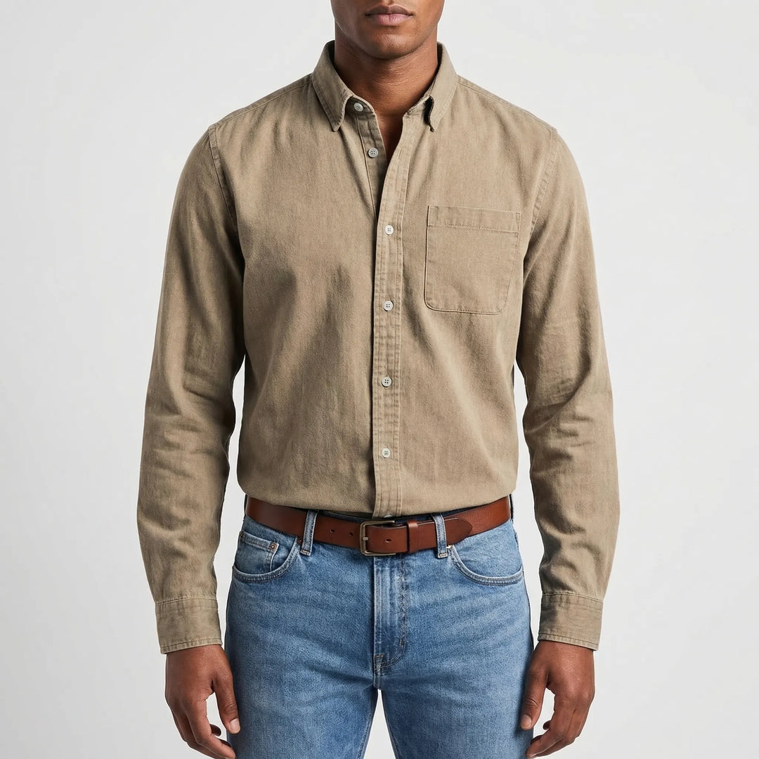 Clarvox - Regular Fit Solid Button-Up Shirt