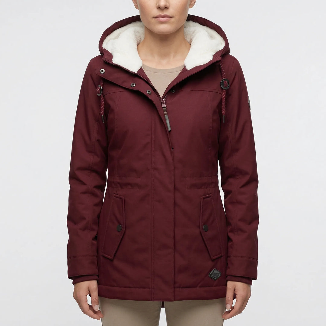 Cloverna - Hooded Lined Women's Winter Coat