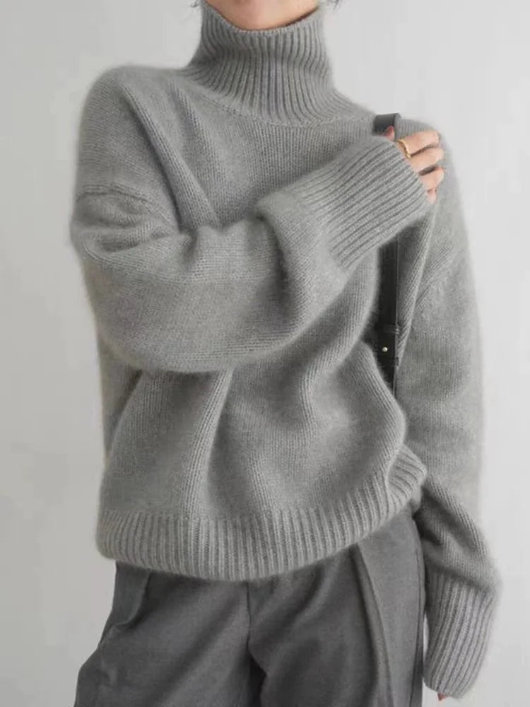 Cashmere Women's Roll Neck Sweater - Elise