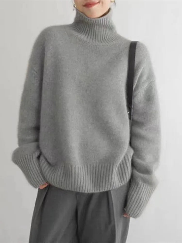 Cashmere Women's Roll Neck Sweater - Elise