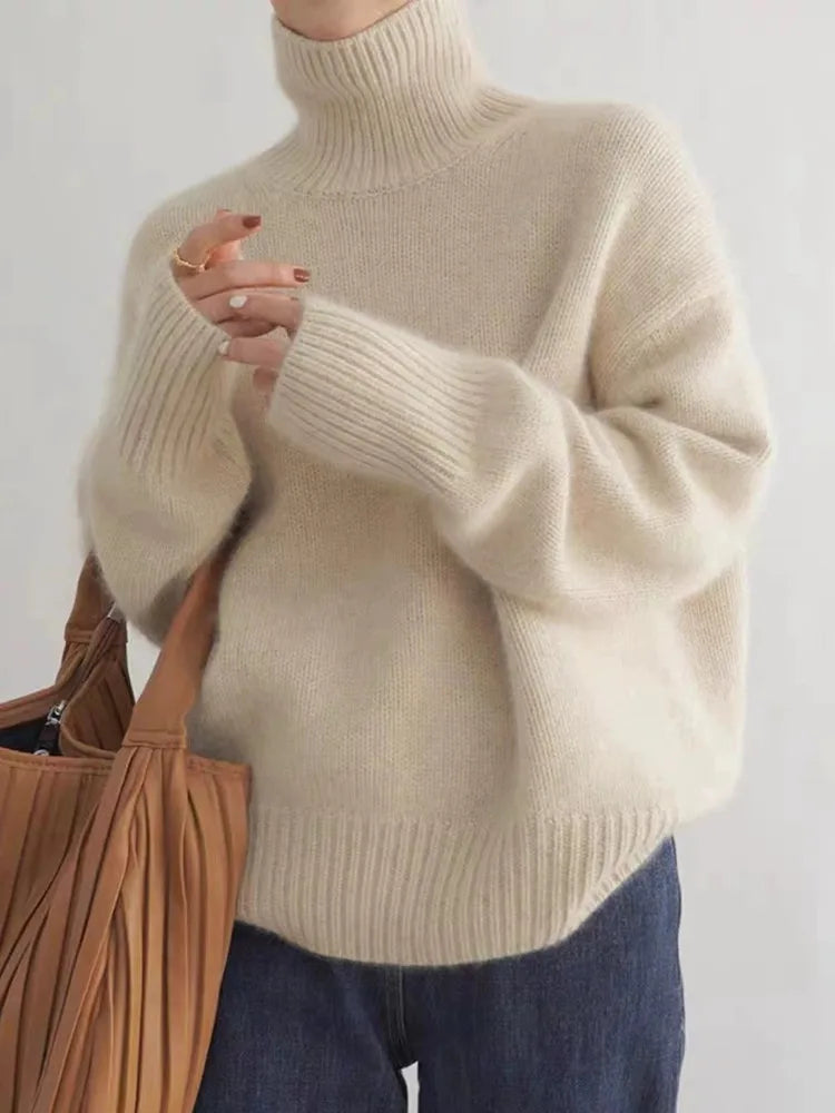 Cashmere Women's Roll Neck Sweater - Elise