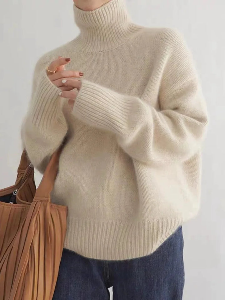 Cashmere Women's Roll Neck Sweater - Elise