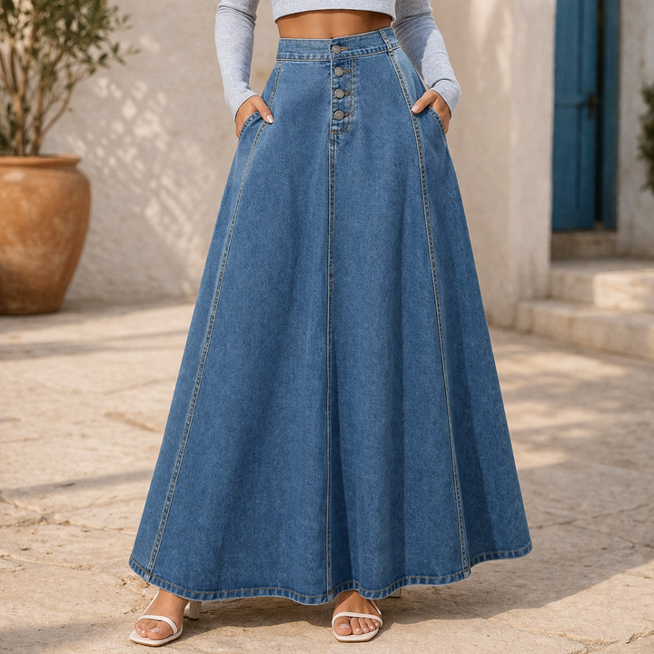 Women's Denim A-Line Skirt