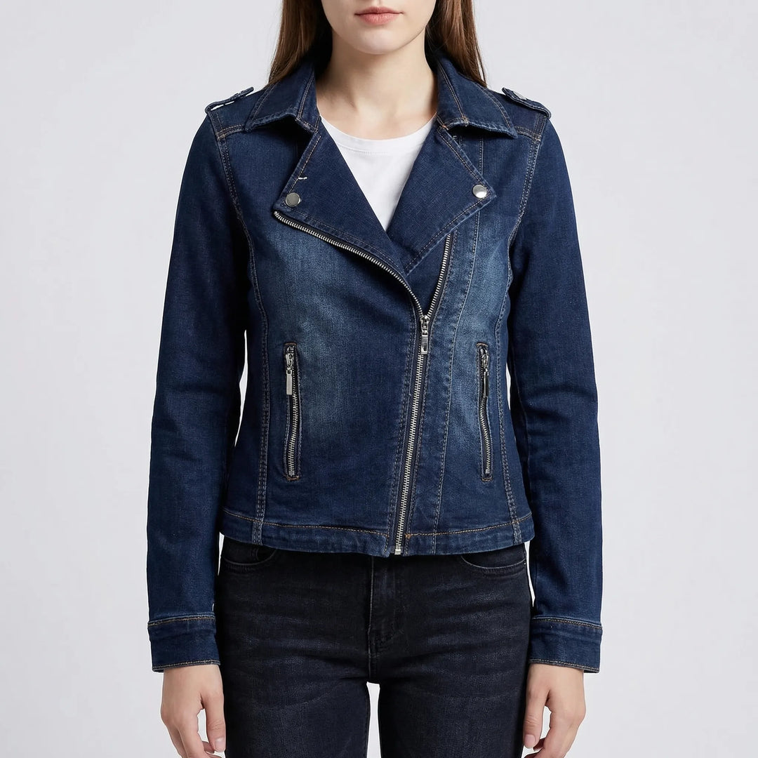 Denivra - Moto-Style Women's Denim Jacket