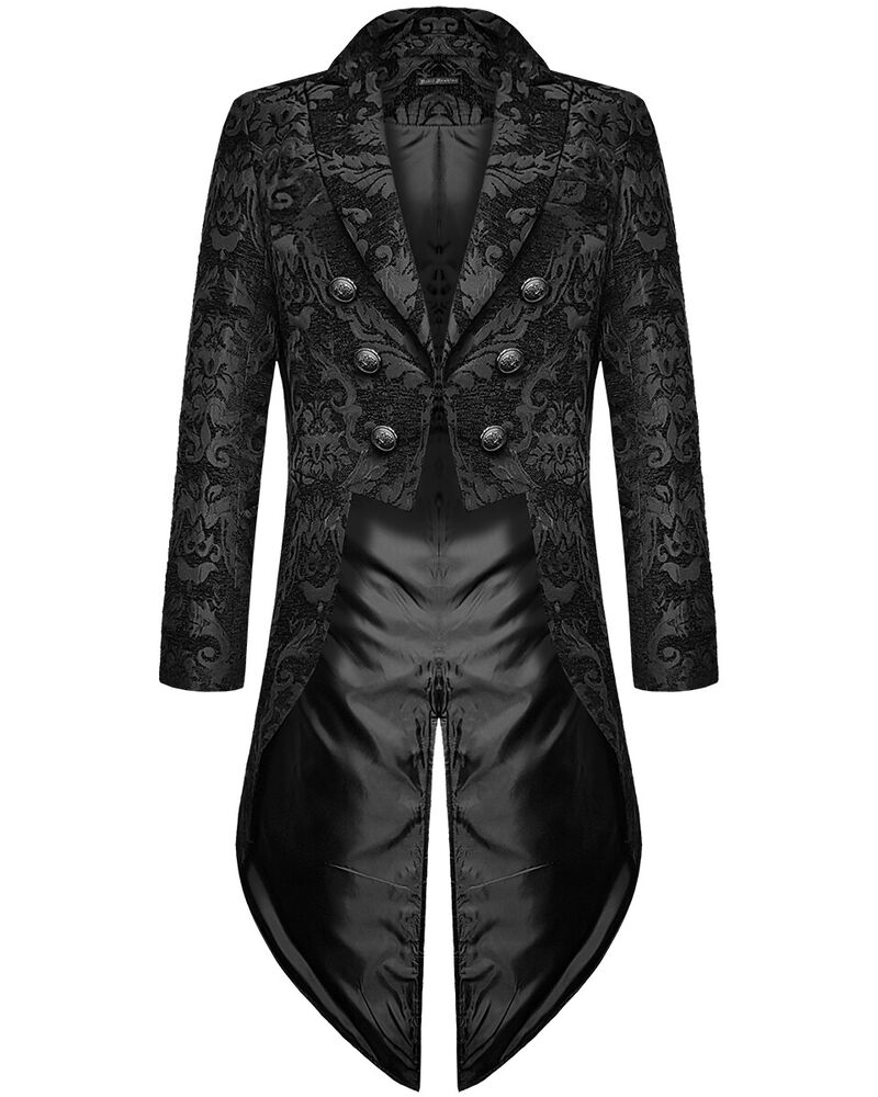 Men's Gothic Coat with Brocade Design – Victor