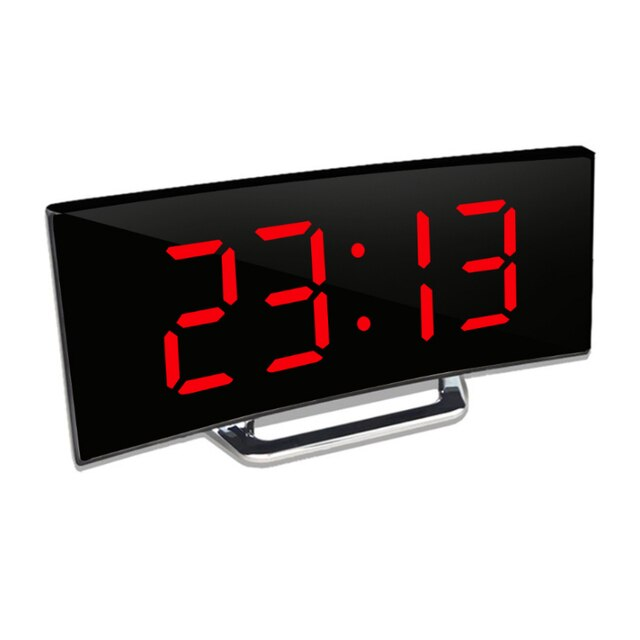 Digital Alarm Clock | Curved LED Mirror Display | Automatic Dimming Function