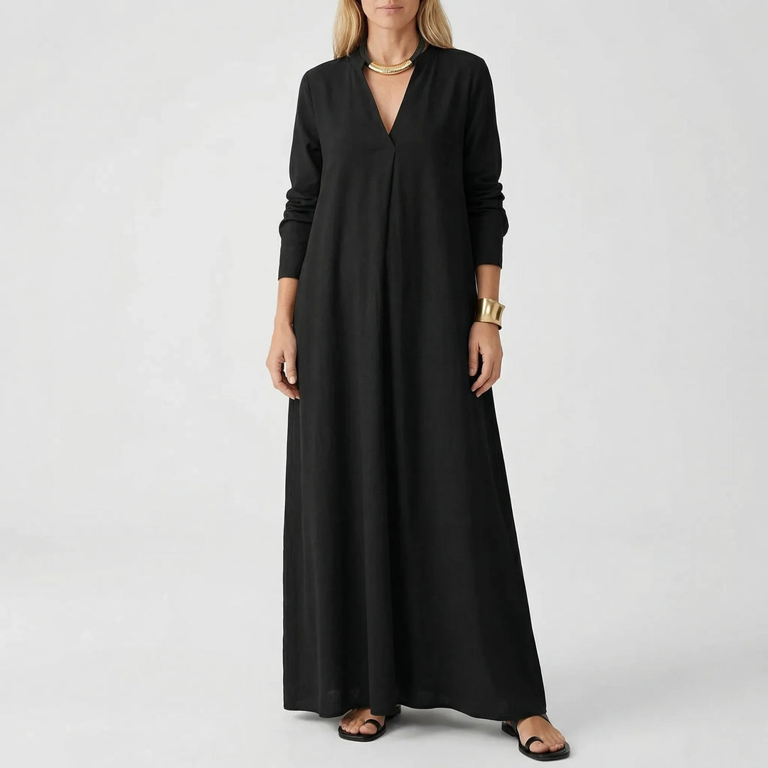 Dravilex - Floor-Length V-Neck Maxi Dress