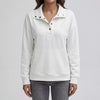 Stand Neck Button Pullover Sweatshirt
