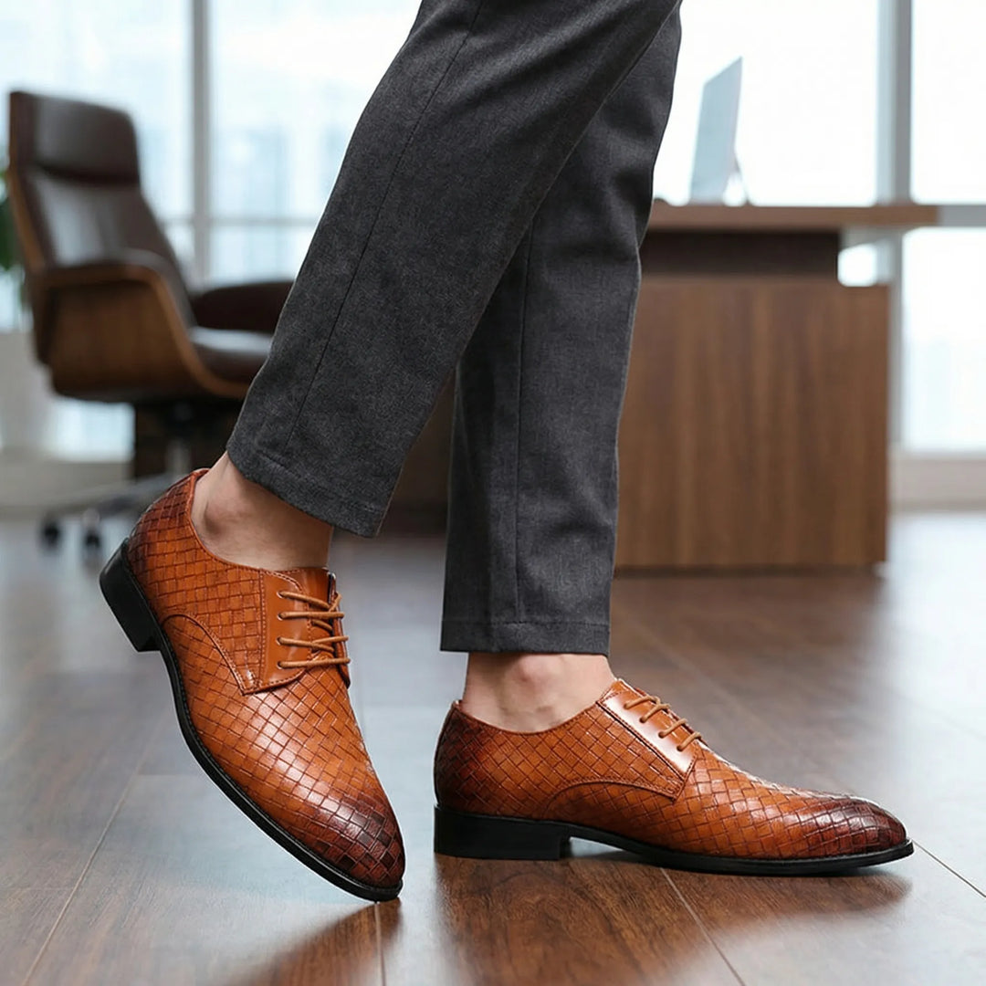 Dressivo - Textured Leather Lace-Up Dress Shoe