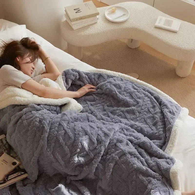 Reversible Textured Winter Blanket – Warmlio