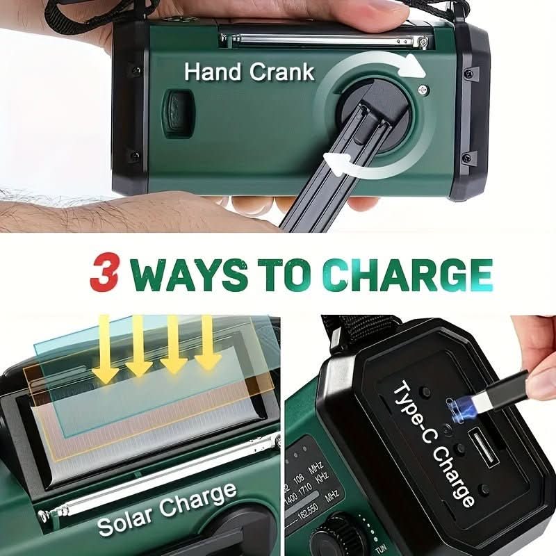 EcoPower Emergency Radio – Emergency Radio with Solar, Flashlight and USB Charging Function