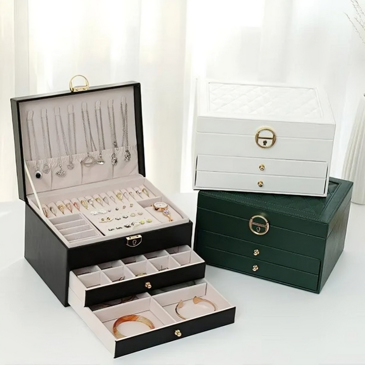Jewellery Storage Box Compact Multi-Tier Drawer Organizer