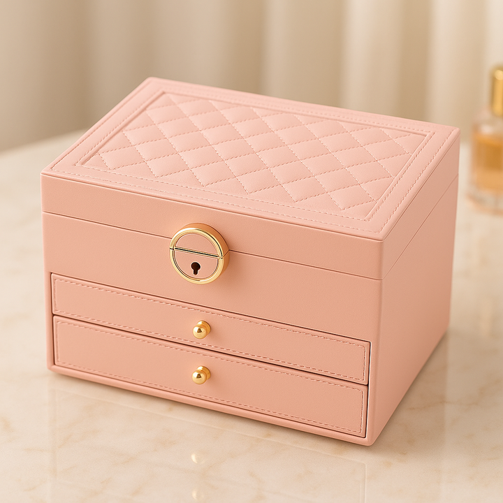 Jewellery Storage Box Compact Multi-Tier Drawer Organizer