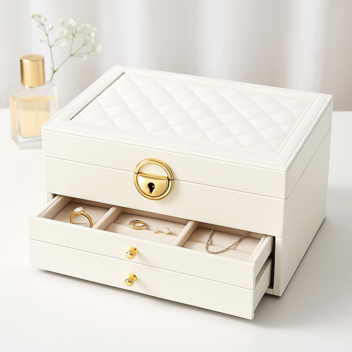Jewellery Storage Box Compact Multi-Tier Drawer Organizer