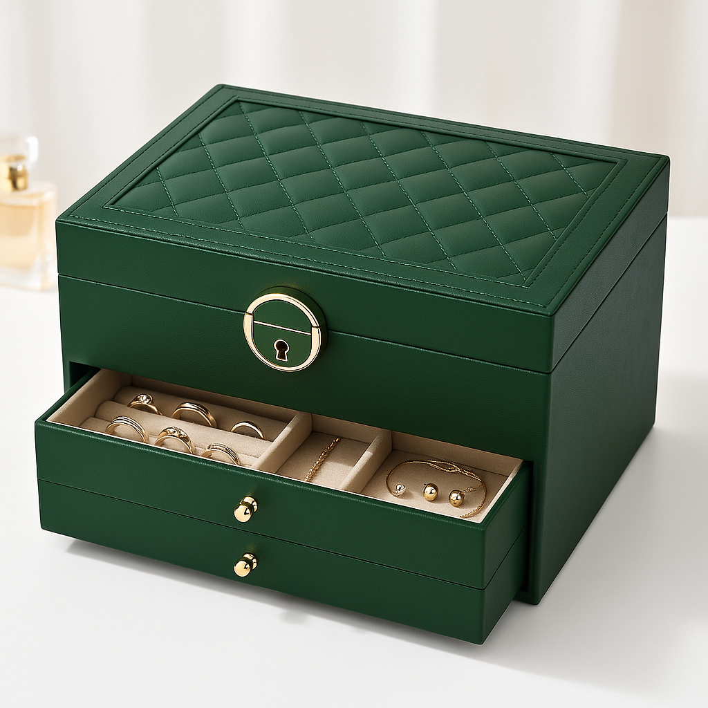 Jewellery Storage Box Compact Multi-Tier Drawer Organizer