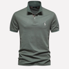 Luxe Cotton Polo for Men with Deer Embroidery