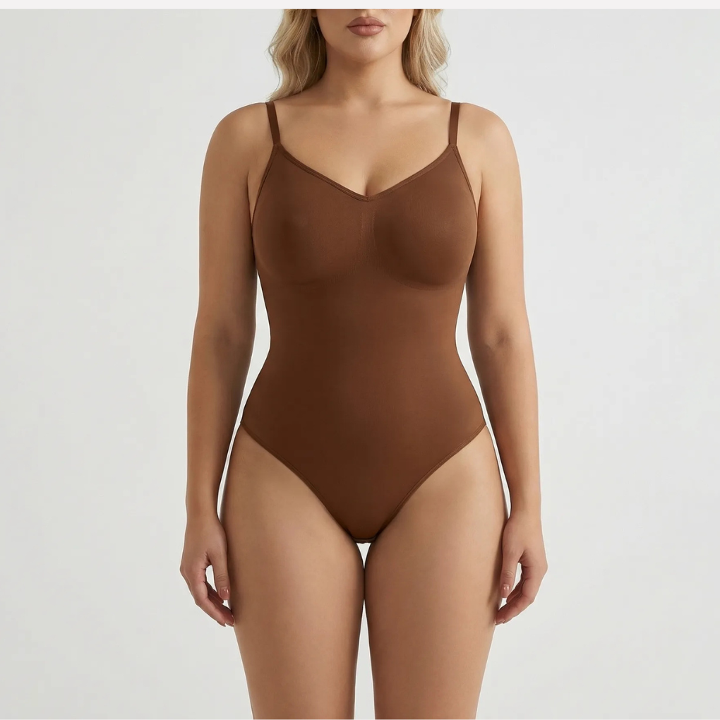 Seamless Form-Fitting Spaghetti Strap Bodysuit