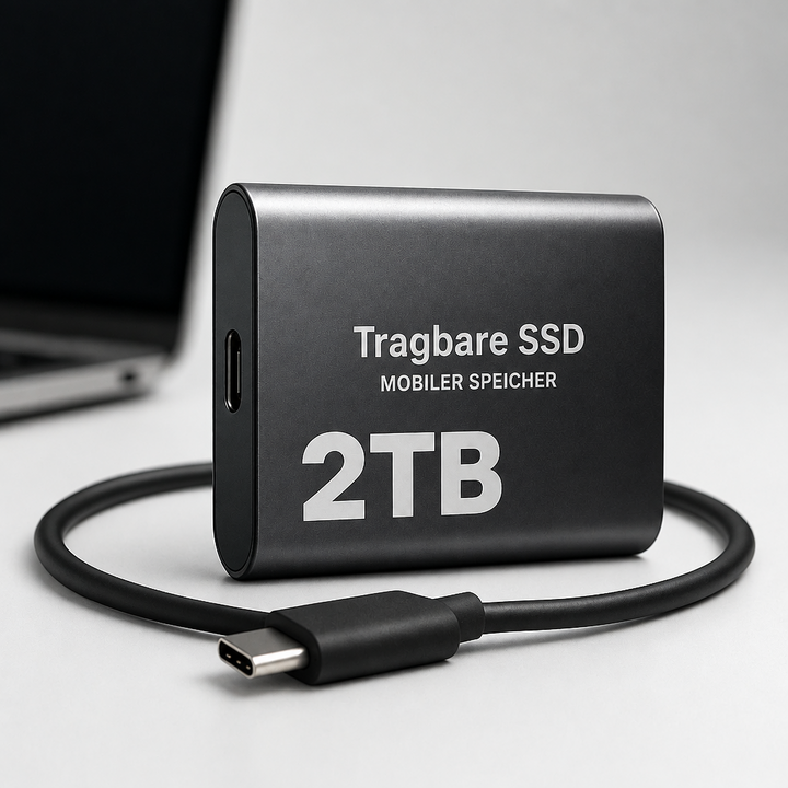2 TB external SSD with USB-C and high speed