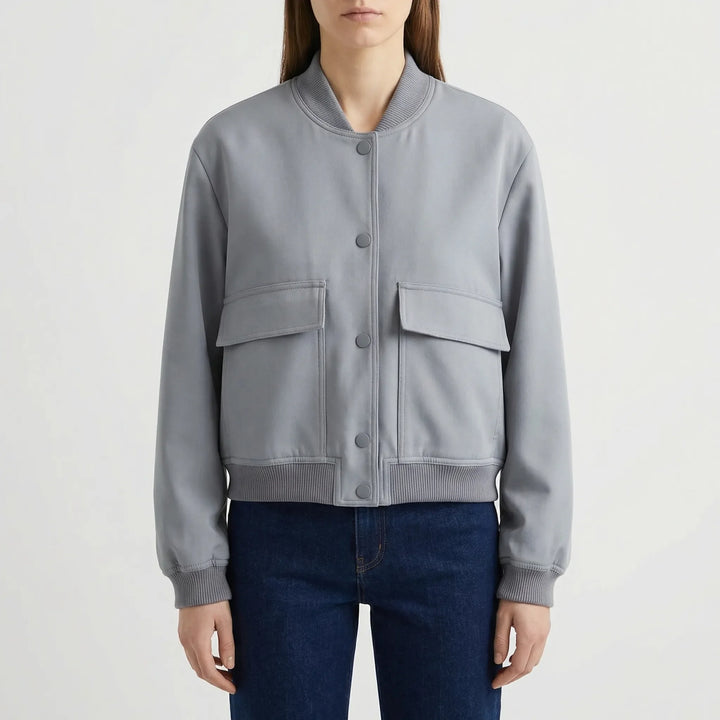 Faunelle - Cropped Women's Casual Bomber Jacket