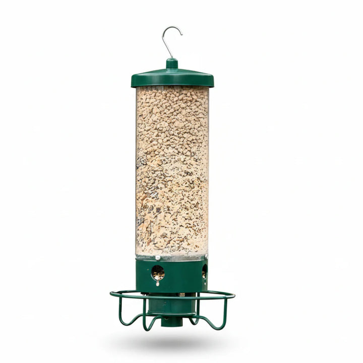 Feedrix - Hanging Tube Bird Feeder With Perch Ring