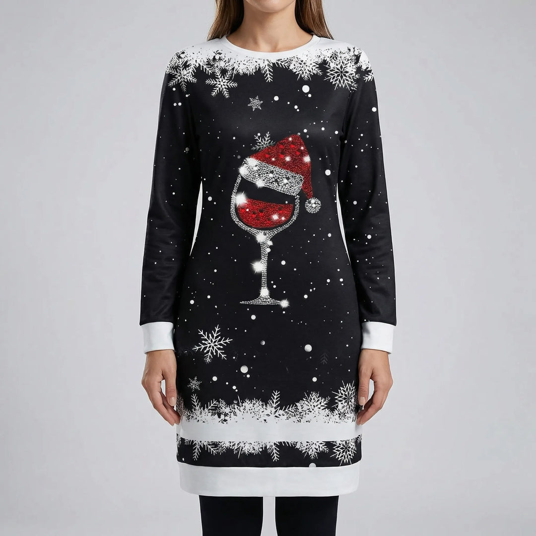 Festivala - Long Sleeve Holiday Sweatshirt Dress