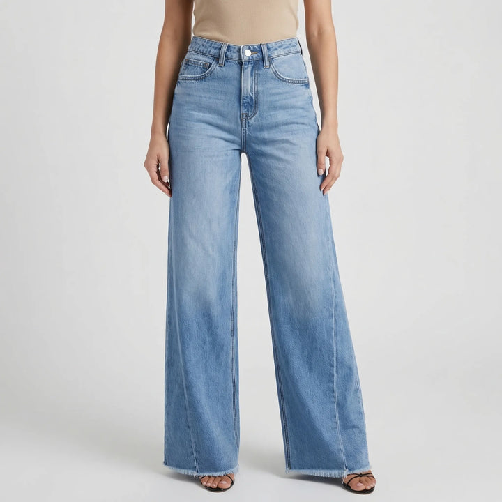 Flairova - Wide Leg Relaxed Straight Cut Jeans
