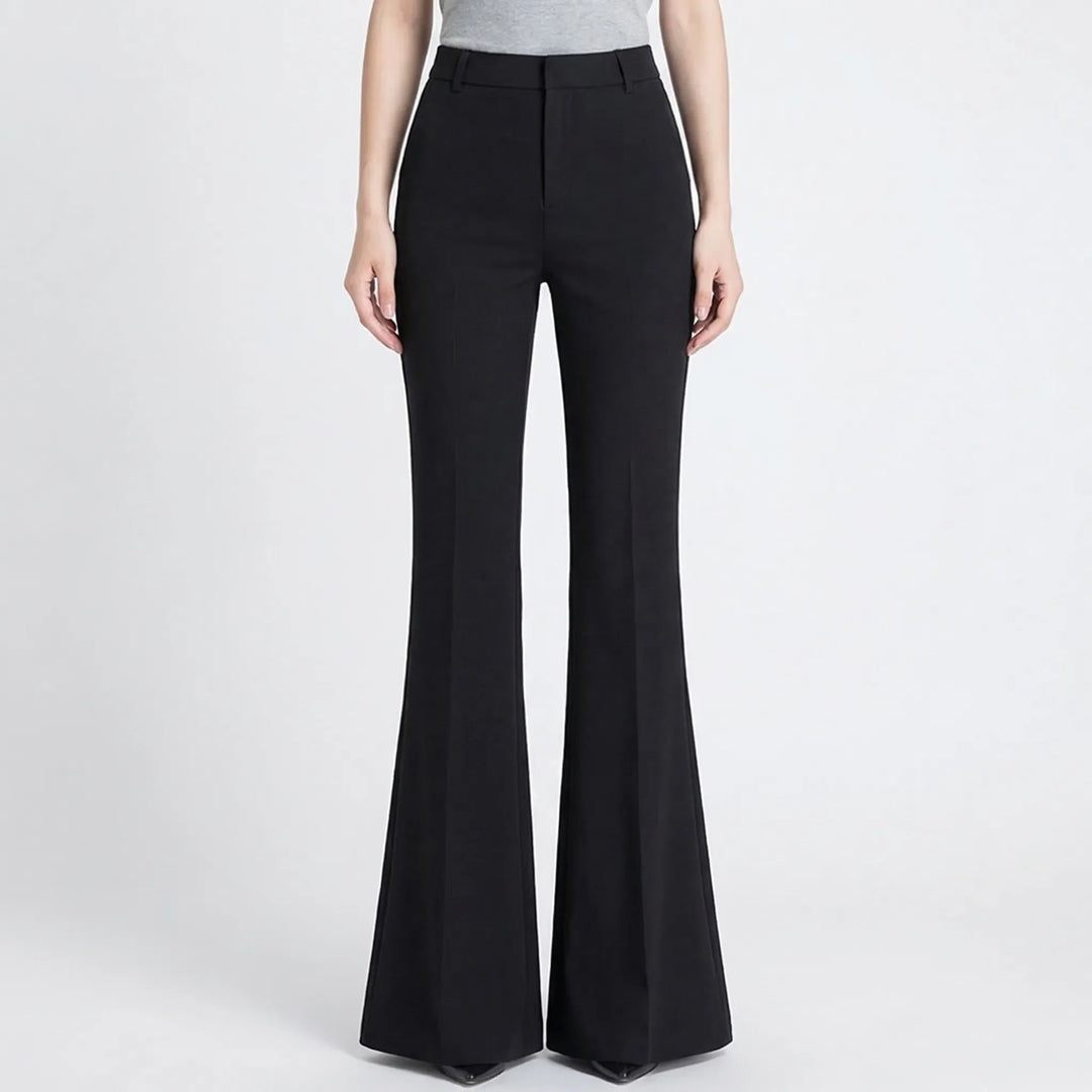 Flarova - High Waist Slim Fit Flared Trousers