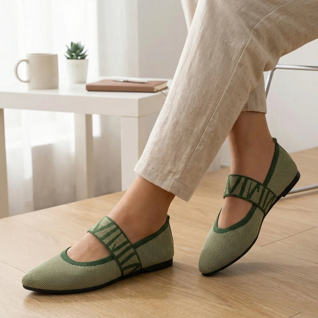 Flatseen - Pointed Toe Knit Ballet Flat