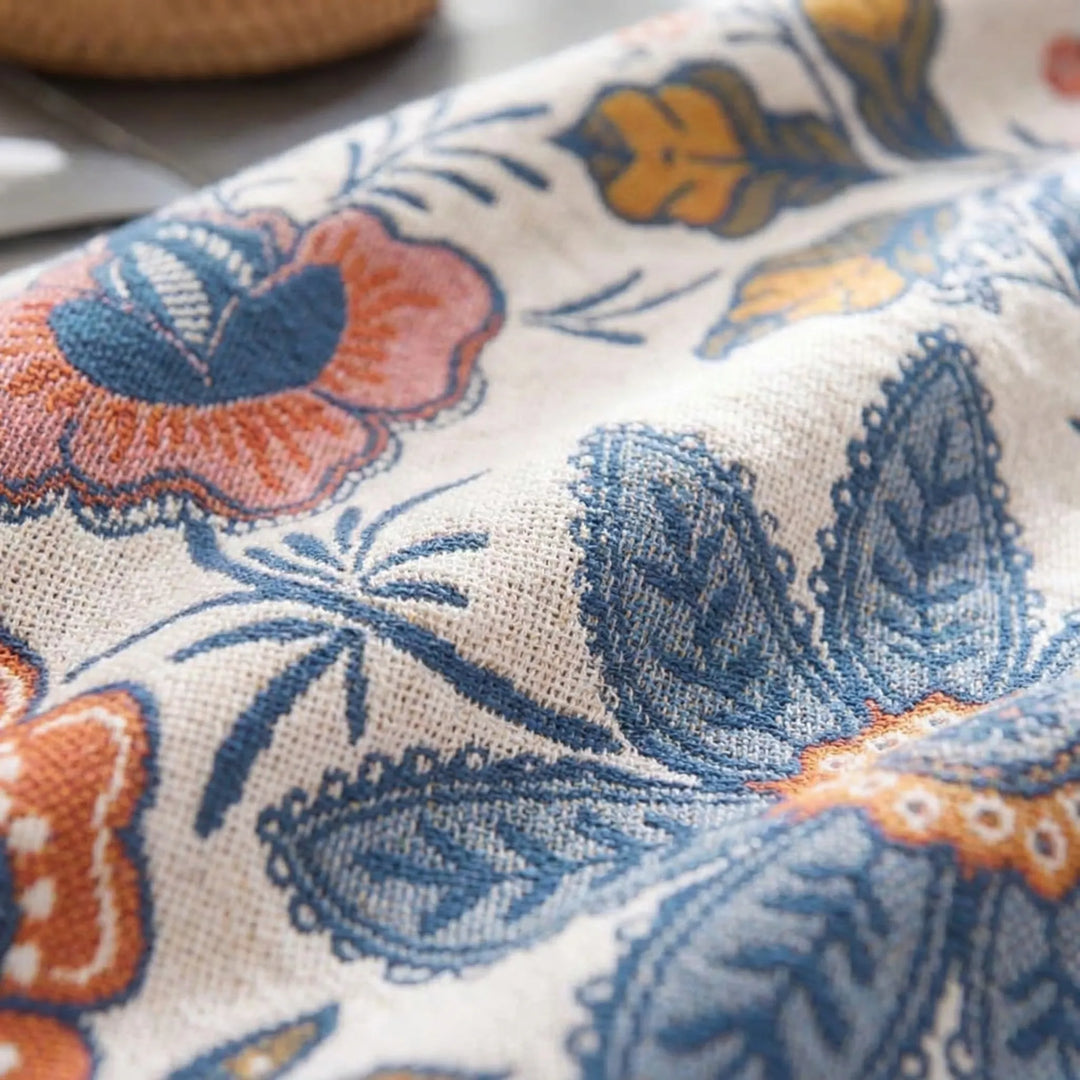 Floravia - Reversible Floral Tassel Throw Blanket