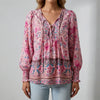 Floral Print Boho Blouse for Women