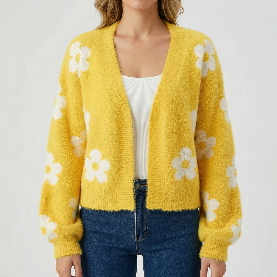 Floriva - Open-Front Floral Cardigan Sweater