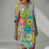 Bold Floral Print Midi Dress