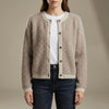Fuzzy Button-Front Knit Cardigan for Women
