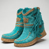 Fringe Ankle Boot With Flat Sole