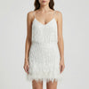 Sleeveless Feather Fringe Mini Dress