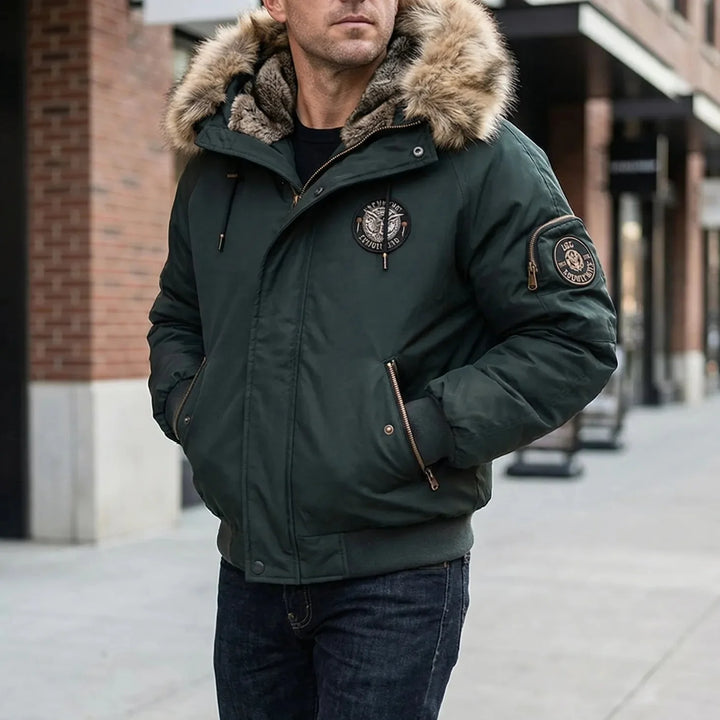 Frostlux - Padded Bomber Jacket With Faux-Fur Hood