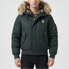 Padded Bomber Jacket for Men With Faux-Fur Hood