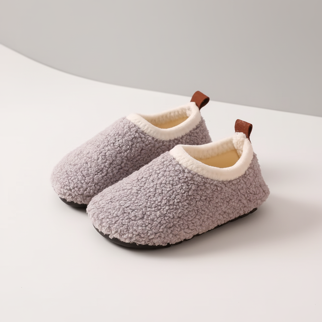 Lined Plush Slippers for Kids - TeddyToes