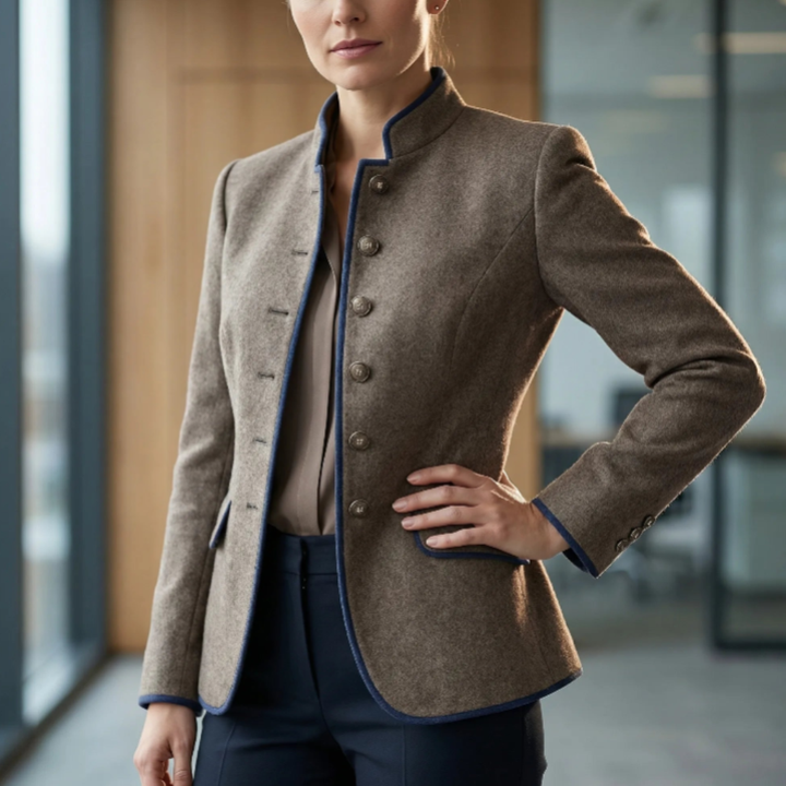 Structured Mandarin Collar Jacket For Women