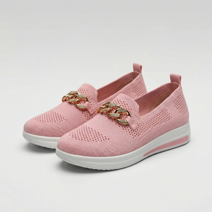 Glitzloa - Knit Slip-On Sneaker With Chain Detail