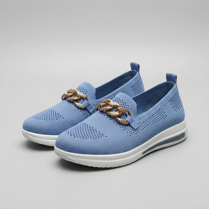 Glitzloa - Knit Slip-On Sneaker With Chain Detail