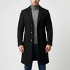 Long Button-Front Lapel Coat For Men