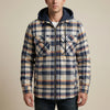 Hooded Plaid Shirt Jacket For Men