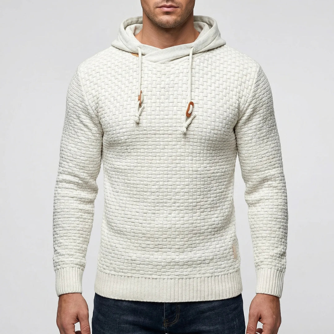 Grovelix - Pullover Hoodie With Waffle Texture